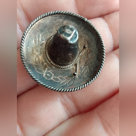 1940s Mexican Sterling Silver  Sombrero Pin  - Picture 2 of 9